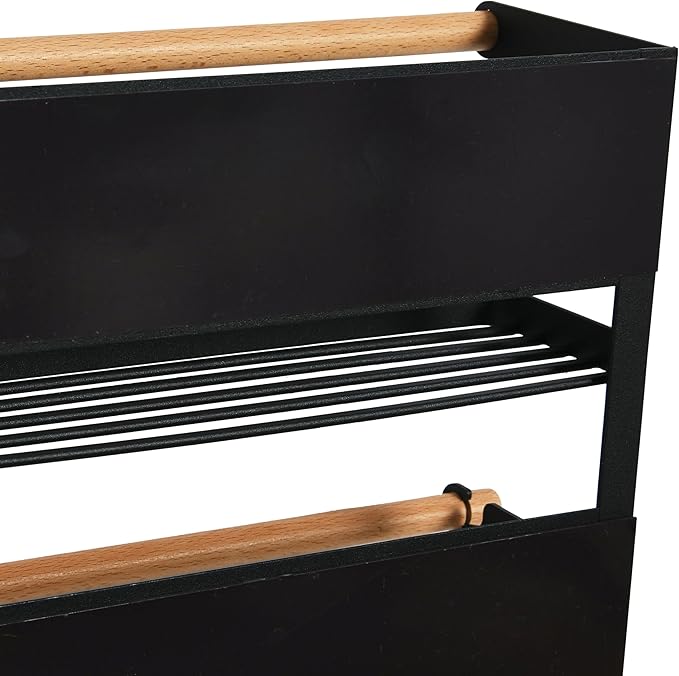 Household Essentials Metal Magnetic Organizer Rack, Black