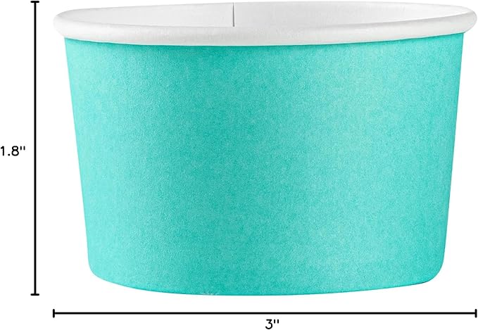 Restaurantware Blue 200 Count To Go Cup Disposable 3 x 3 x 1.8 Inches Paper Mini Cup Grease-Resistant Cup Recyclable Durable Design