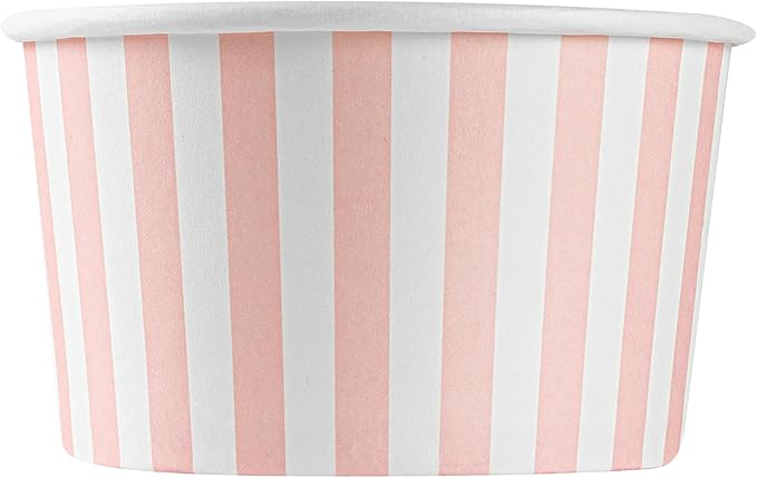 Coppetta 12-Ounce Dessert Cups, 200 Disposable Ice Cream Cups - Lids Sold Separately, Sturdy, Pink And White Paper FroYo Bowls, For Hot And Cold Foods, Perfect For Gelato Or Mousse - Restaurantware