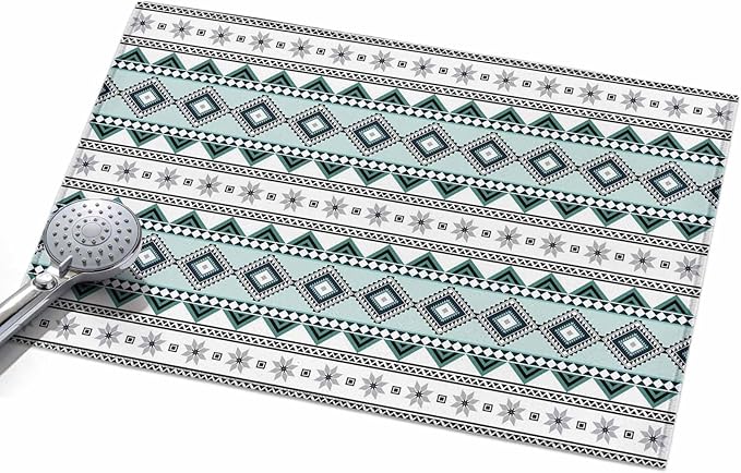 Area Rug 2x3ft, Boho Diamond Pattern Washable Rugs for Living Room Bedroom, Ethnic Style Blue Strips Soft Non-Slip Area Rugs Rectangle Floor Carpet for Dining Room