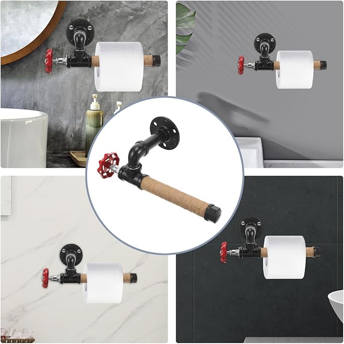 UKCOCO Industrial Paper Towel Holder Under Cabinet Counter Dispenser Farmhouse Rustic Vintage Wall Mount Hanging Paper Towel Rack for Kitchen Bathroom