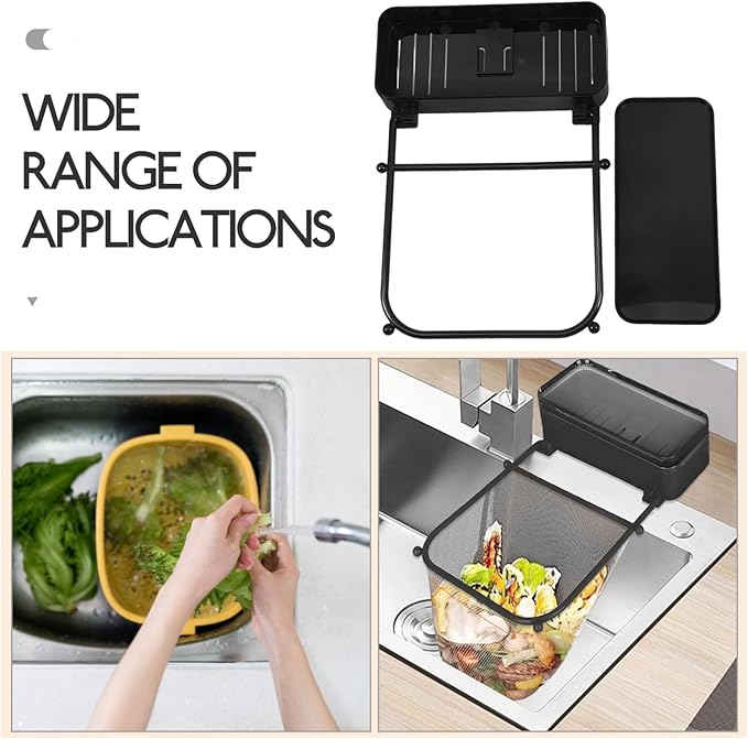 Mipcase Kitchen Sink Residue Strainer Rack with Suction Cups Space-saving Drain Filter for Easy Cleaning and Towel Hanging for Kitchen Organization and Garbage Disposal Management