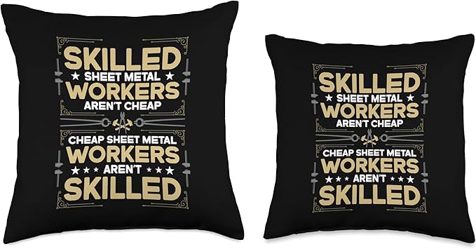 Skilled Sheet Metal Fabricate Products Sheet Metal Worker Throw Pillow