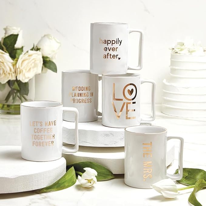 Santa Barbara Design Studio Wedding Gifts Gold Foil Ceramic Coffee Mug, 16-Ounce, Planning In Progress