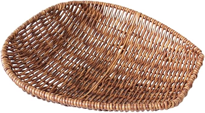 Storage Basket Made of Imitation Rattan, Woven Basket, Multifunctional, Shelf, Vanity Tray for Organizing The Coffee Table, L
