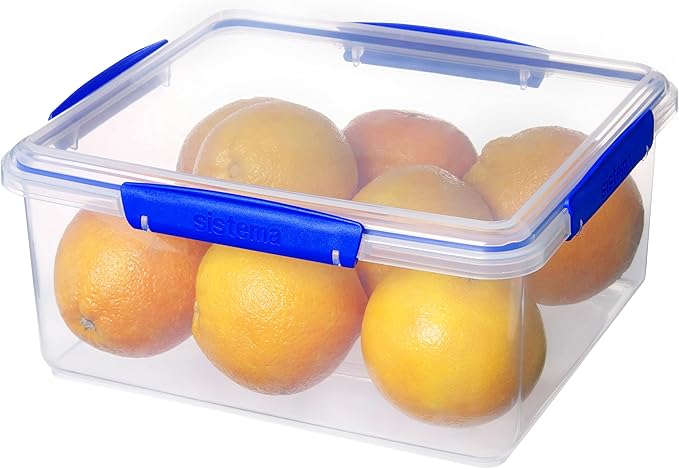 Sistema KLIP IT Large 5L Food Storage Container, Airtight & Stackable, Dishwasher, Freezer, & Microwave-Safe, BPA-Free