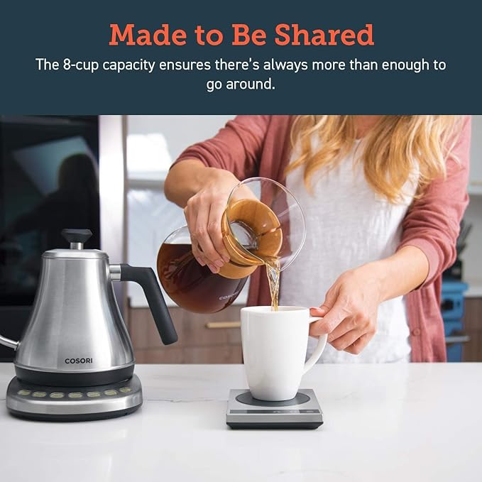 COSORI Pour Over Coffee Maker with Double Layer Stainless Steel Filter,8-Cup,34oz,Drip Coffee Maker,Coffee-Dripper Brewer,High Heat Resistant Carafe,also for Camping,Hiking,(Pack of 12)