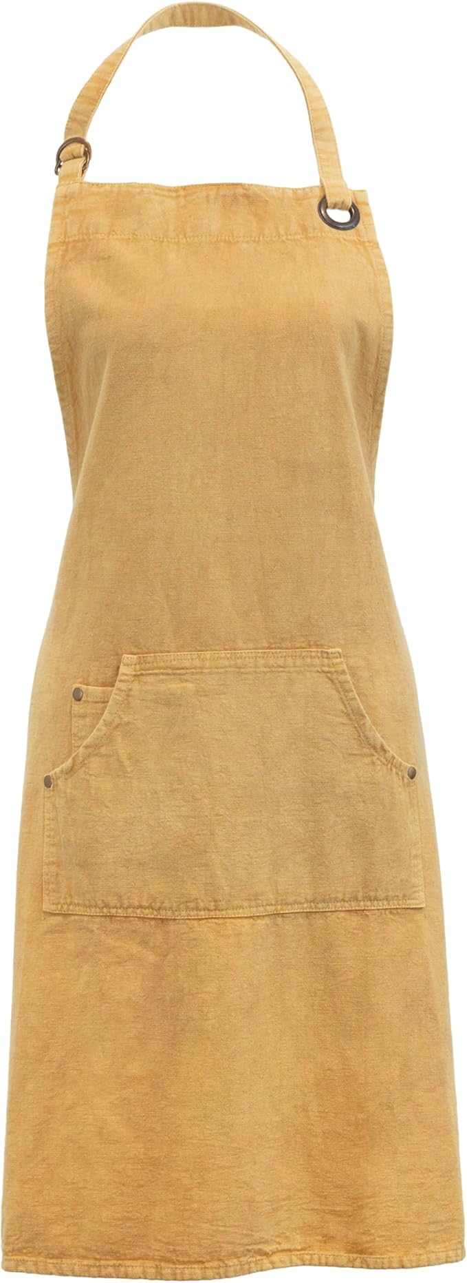 Boston International Apron with Front Pocket Premium Cotton Kitchen Cooking Baking Chef Gifts Aprons, One Size Fits Most Adults, Dijon Stonewashed