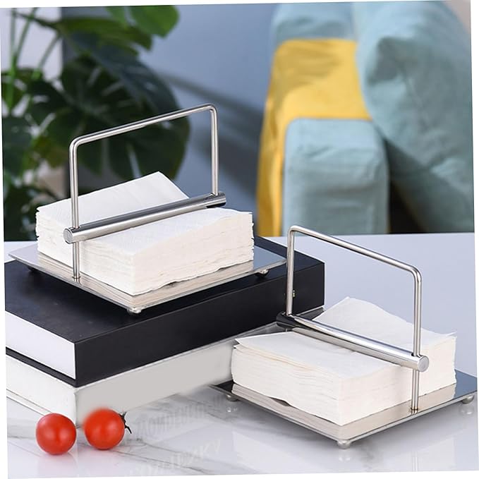1pc Silver Napkin Holder Rack Modern Tissue Paper Stand for Kitchen Bedroom Restaurant Hotel Decor Paper Towel Holder Stylish Design for Everyday Use