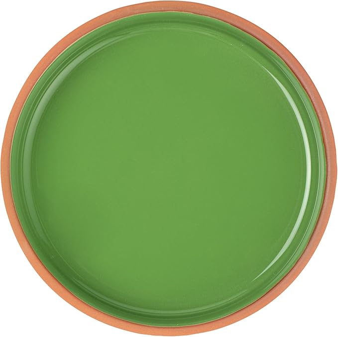 Restaurantware-Terra Tek 15.2 Ounce Terracotta Cazuelas, 2 Green Glazed Clay Pots For Cooking - Oven-Ready, Microwavable, Terracotta Serving Pots, Dishwashable, For Cooking And Serving