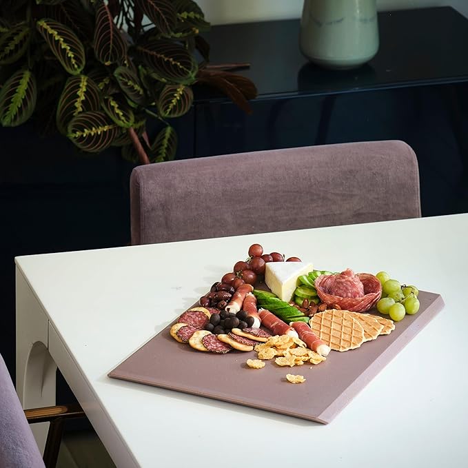 LINE+ARC Cut & Serve Board (Avocado) — BPA-Free Geometric Cutting/Charcuterie Board — Dishwasher Safe Dual Sided Chopping Non-Slip Juice Groove Modern Knife-Friendly Cute Kitchen Plastic Green