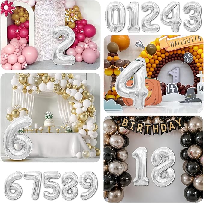2026 Silver Balloons 42 Inch Silver Foil 2026 Balloon Numbers For New Years Balloons New Years Eve Party Supplies Nye Decorations Happy New Year Decorations 2026 Graduation Decorations 2026 Globos