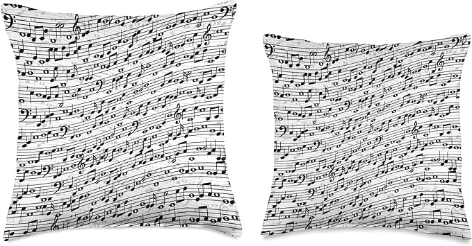 Musician Sheet Music Lovers Musical Notes Pattern Throw Pillow