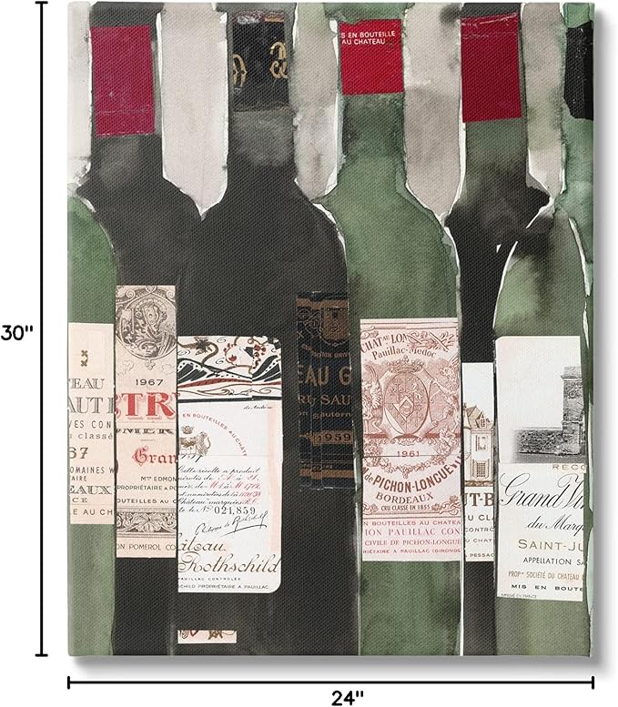 Stupell Industries Vintage Style Green Labeled Liquor Wine Bottles, Design by Samuel Dixon
