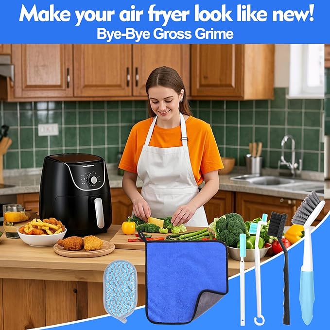 XANGNIER Air Fryer Cleaner Brush Kits,6 Pcs Air Fryer Cleaning brush Tools Accessories