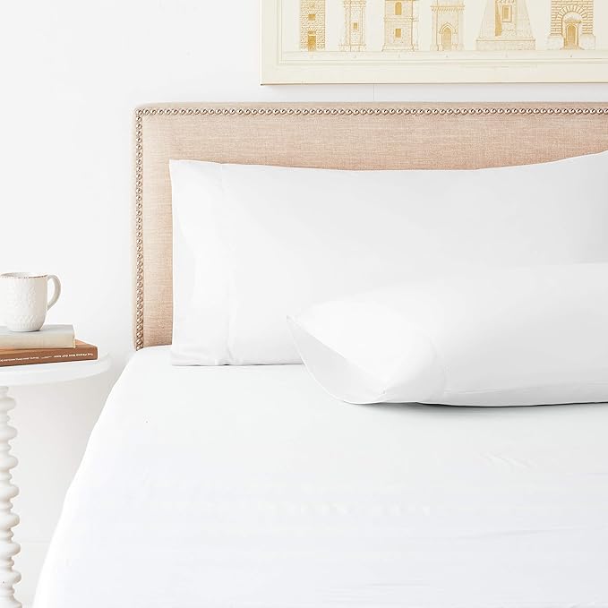 Pointehaven 410SPCWH 410TC Long Staple Cotton Pillow Cases Pair,White,Standard