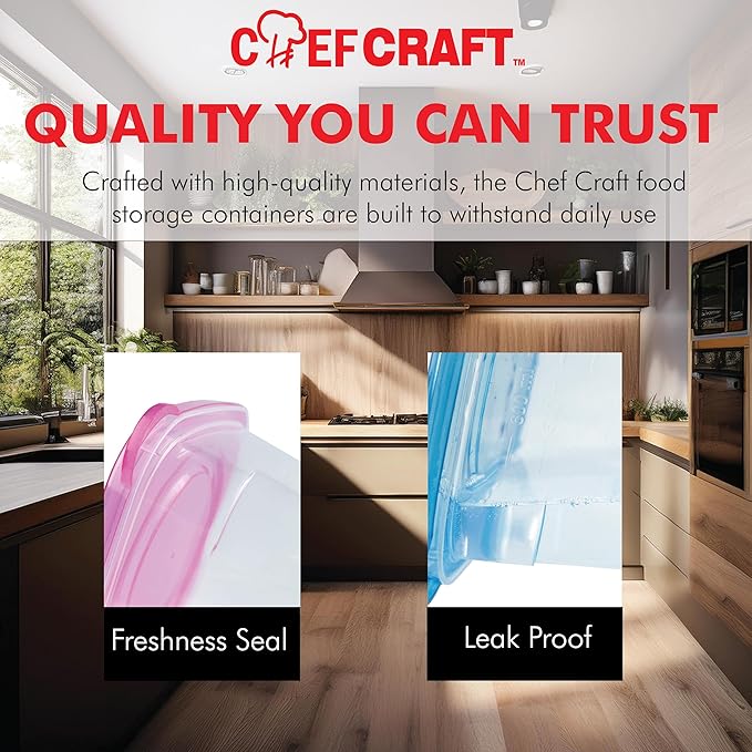 Chef Craft Food Storage Sq. 4.625" - 4 pk