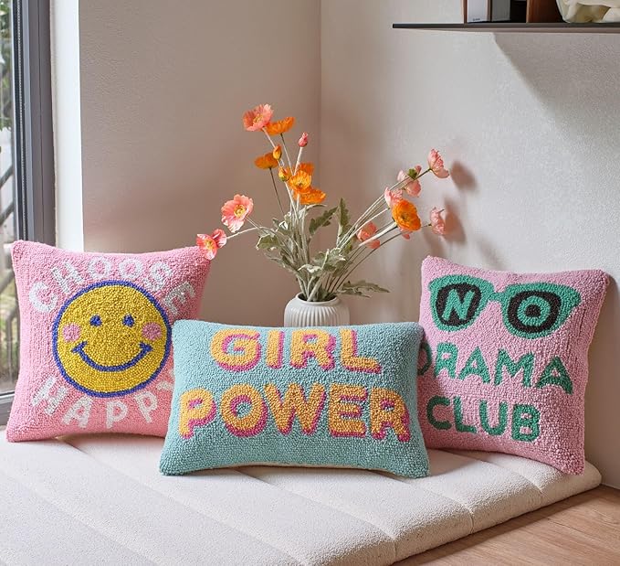No Drama Club Wool Hook Inspirational Pillow by The Pillow Shoppe