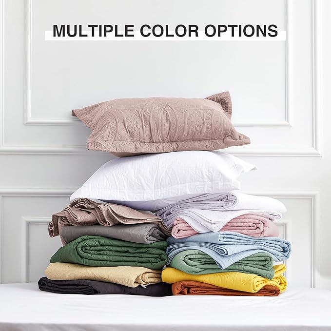 Love's cabin King Size Quilt Bedding Set Burlwood Bedspreads - Bed Lightweight Bedspread Comforter - Coin Pattern Bedding Coverlet for All Season - 3 Pieces (1 Quilt, 2 Pillow Shams)
