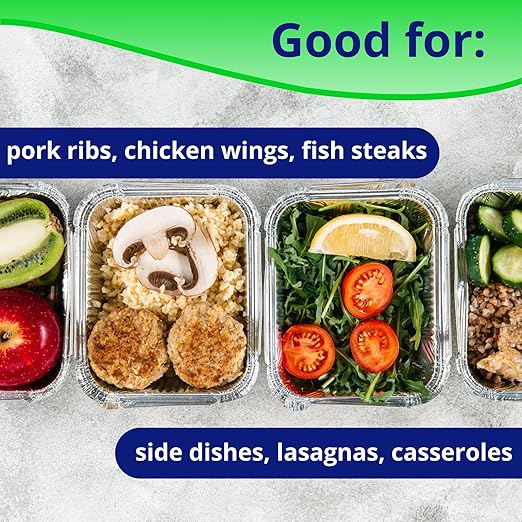 IDL Packaging Full Size Aluminum Steam Table Pans with Lids - Medium, 21" x 13" x 2.25" (pack of 10) - Disposable Foil Pan for Grilling, Roasting, BBQ, Cooking, Baking, Freezing