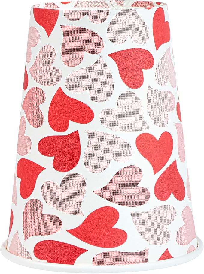 Restaurantware-Restpresso 12 Ounce Disposable Coffee Cups, 20 Valentine’s Day Cups With Plastic Lids - Red And Pink Heart Print, Rolled Rim, Paper To Go Cups, Single Wall, Serve Hot And Cold Drinks