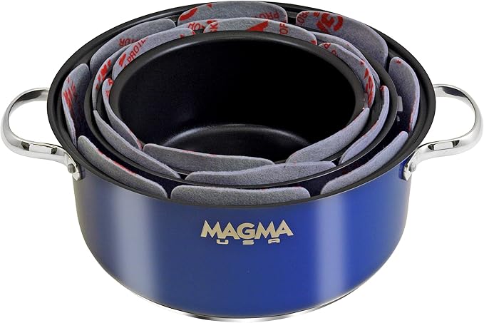 Magma A10-368 No-Skid Cookware Pot Protectors (Set of 3) – Rubberized Felt Separators to Prevent Scratches & Chipping in Nested Pots and Pans – Multi-Use Trivets for Marine, RV & Home Kitchens