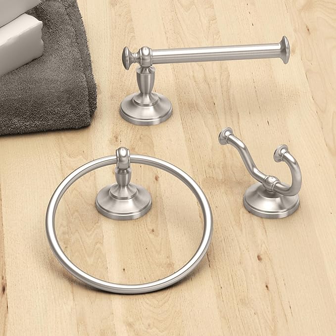 Gatco 4023AZ Tavern Tissue Holder, Satin Nickel/Wall Mounted Euro Style Toilet Tissue Holder, 7.13" W