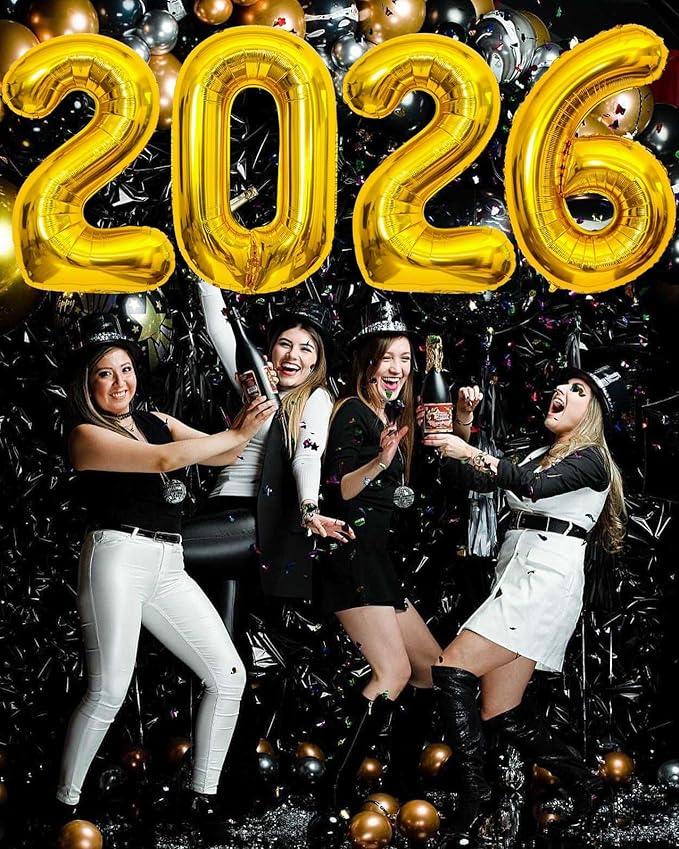 Gold 2026 Balloons,Gaint 40 Inch Gold 2026 Number Balloons,40 Inch 2026 Gold Balloons for New Year Eve Party Supplies 2026, New Years Decorations 2026, Christmas, Graduations Decorations