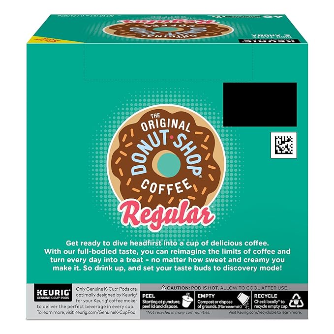 The Original Donut Shop Regular, Single-Serve Keurig K-Cup Pods, Medium Roast Coffee Pods, 48 Count