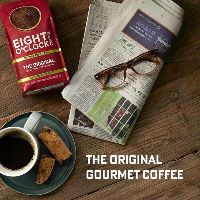 Eight O'Clock Coffee Dark Italian Espresso, Dark Roast Ground Coffee, 100% Arabica, Bold & Chocolaty, 30 Ounce (Pack of 2)