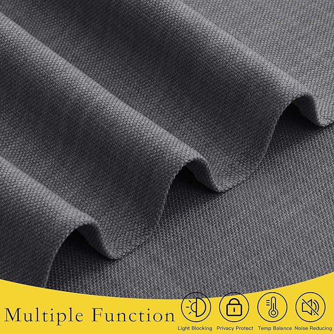 NICETOWN Linen Blackout RV Camper Curtains for Small WIindow, Classroom Door Covering for Privacy, Lockdown Shade with Hook, 1 Panel, 24 inch Wide x 18 inch Long, Grey