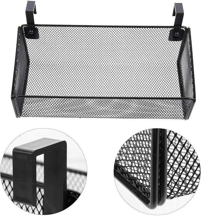 Ipetboom Metal Mesh Basket Phone Organizer Tray Mobile Phones Holder Bedside Hanging Bedside Pocket Organizer Bunk Bed Hanging Organizer Dorm Room Bed Cabinet Office Vegetable Bed Rail
