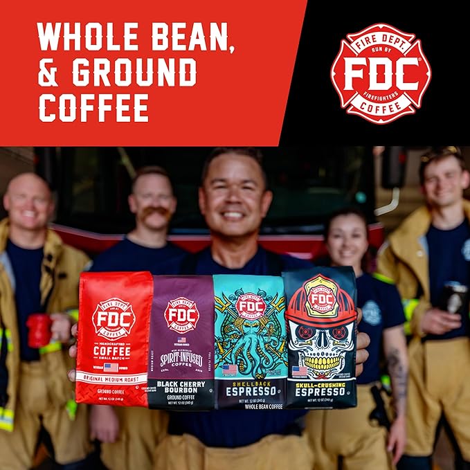 Fire Department Coffee - Gives Back to Firefighters - Cinnamon French Toast Coffee Beans - Roasted in the USA - Premium Whole Bean - Veteran Owned -12 oz