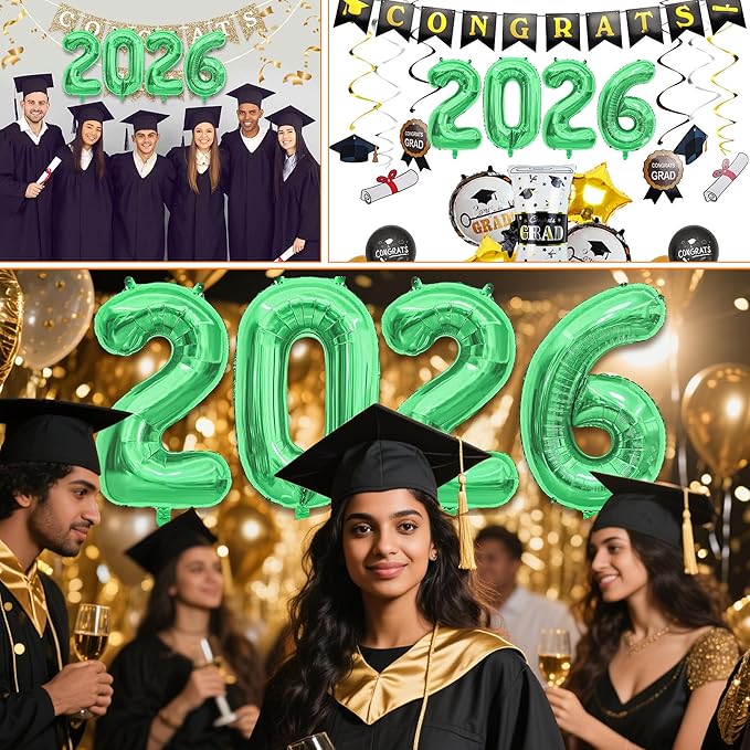40 Inch 2026 Balloons Olive Green Foil Number Balloons for 2026 New Year Festival Celebration or Birthday Party Supplies Decorations,New Years Balloon 2026, New Years Eve Balloon