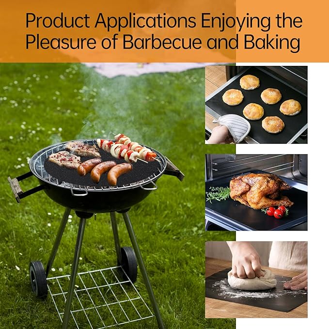 UBeesize 2 Pack XL Thickened Oven Liners for Bottom of Oven, Reusable 17x25 Inch Heavy Duty Non Stick Teflon Oven Mats BPA & PFOA Free, Fit Electric Gas Toaster Convection Microwave Ovens Grills