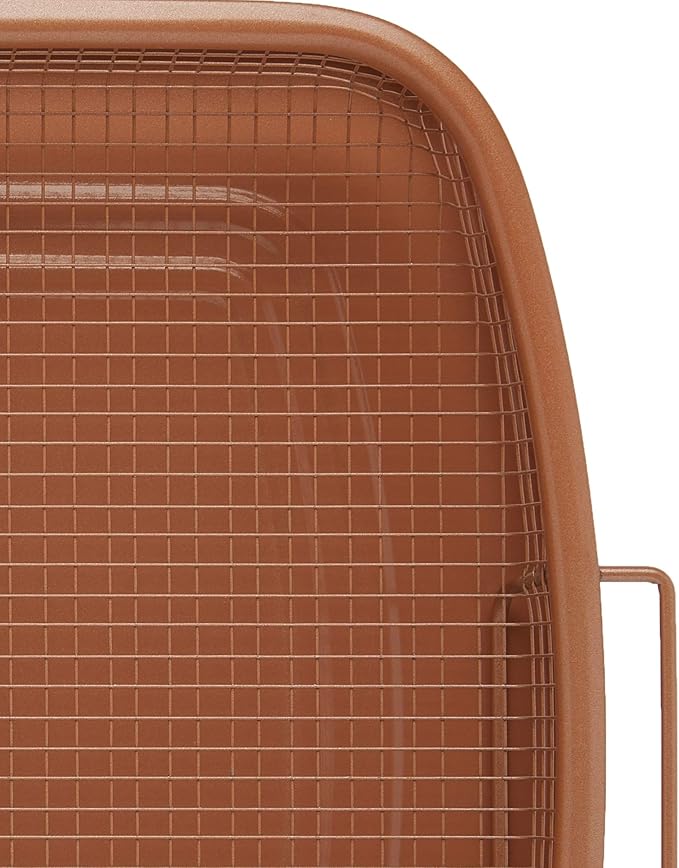 Gotham Steel Baking Sheet with Air Fry Rack,16.5” x 12.5”,2 Pc Multipurpose Air Fryer Tray and Cookie Sheet Pan for Oven,Use as Cooling Wire Rack,for Cooking,Pizza,Bacon,Dishwasher Safe,(Pack of 6)