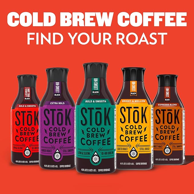 SToK Espresso Coffee Shots, Black, Unsweetened, Dark Roast Coffee, Ready to Drink, Use for Lattes, Americanos, 13 ML Pods, 264 Count