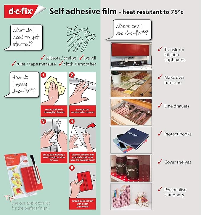 d-c-fix 215-0005 Decorative Self-Adhesive Film, Mirror Effect Glossy Reflective Foil, 17" x 59" Roll