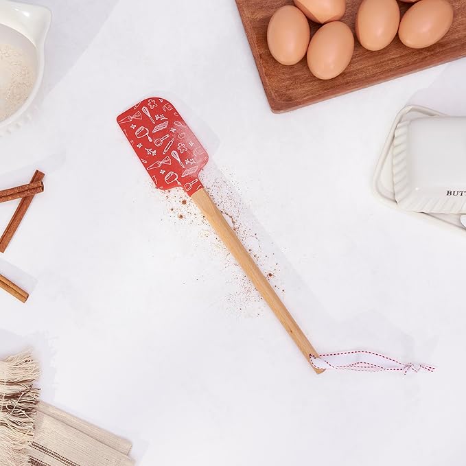 Primitives by Kathy double-sided silicone novelty cooking spatula/Christmas Collection/hand illustrated designs/holiday baking motifs/coordinate with our other Christmas themed kitchen decor items
