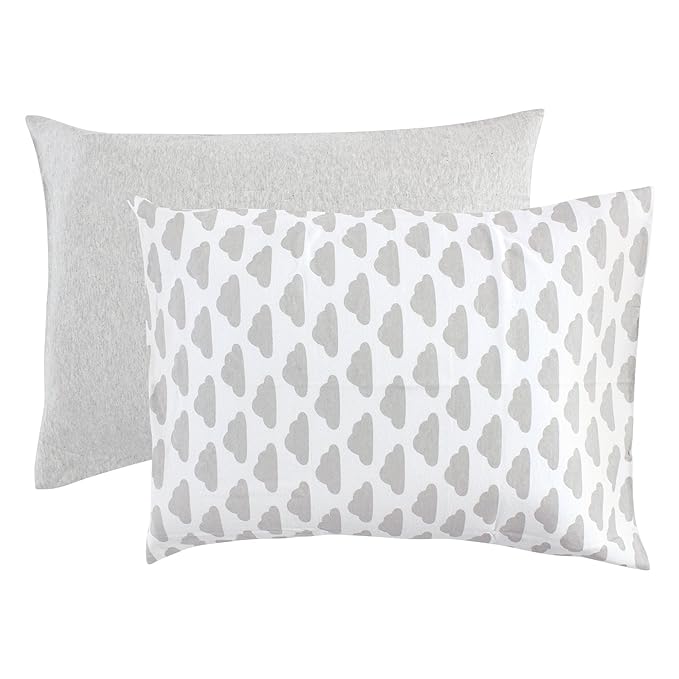 Hudson Baby Unisex Baby and Toddler Cotton Toddler Pillow Case, Heather Gray Cloud, One Size
