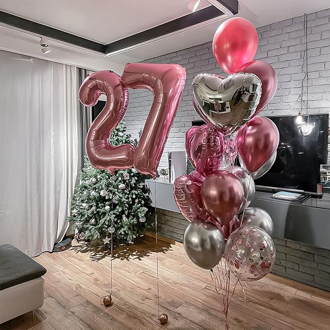 40 Inch 2026 Pack of 4 Pink Big Helium Foil Balloon Numbers Large Mylar Number for Christmas New Year's Eve Party Graduation Birthday