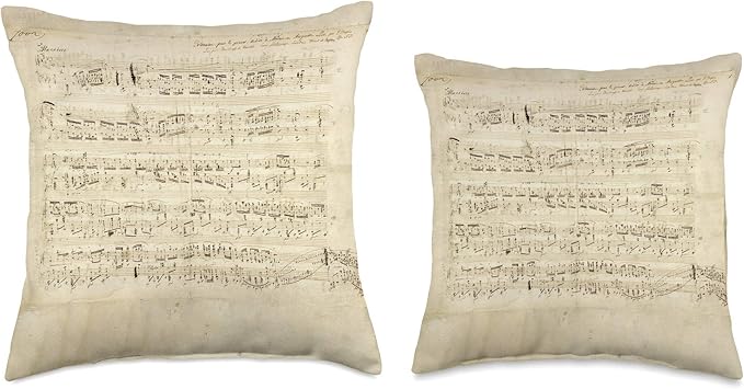 Handwritten Sheet Music of Heroic Polonaise by Chopin Throw Pillow