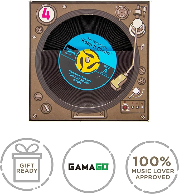 GAMAGO 45 Record Coasters - Funny Coasters - Fun for Decorations - Coasters for Drinks - Great Party Bar and Gift Idea