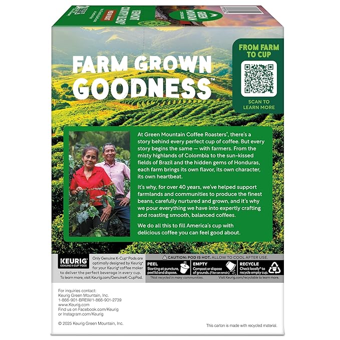 Green Mountain Coffee Roasters Vermont Country Blend, Single-Serve Coffee K-Cup Pods, Medium Roast, 96 Count
