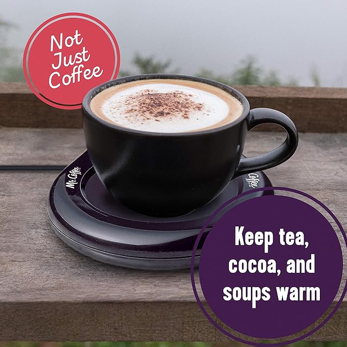 Mr. Coffee Mug Warmer for Coffee and Tea Portable Cup Warmer for Travel Office Desks and Home Black, Gifts-for Teachers,(Pack of 6)