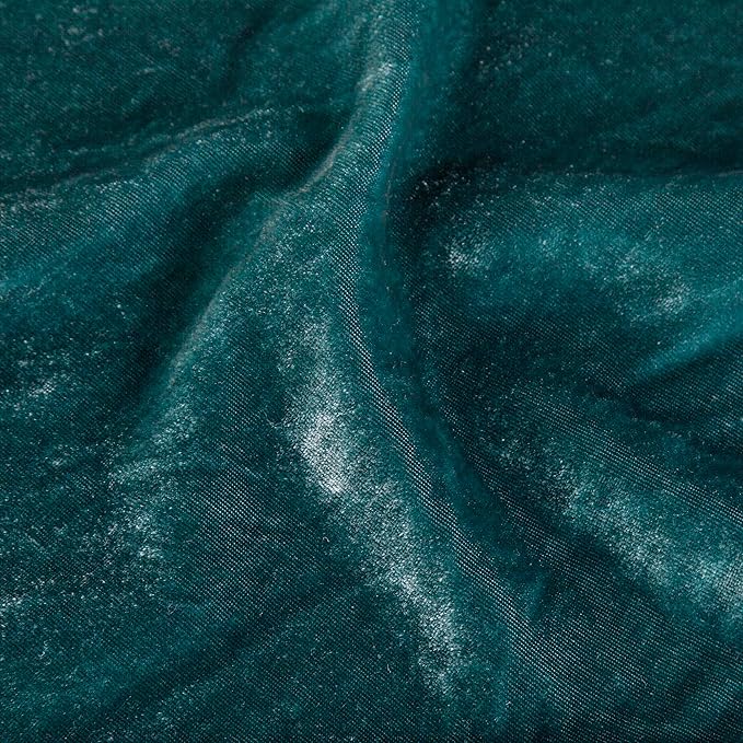 HiEnd Accents Stella Faux Silk Velvet Round Ruffled Pillow, Teal, Romantic Western Modern Traditional Style Luxury Bedding, Decorative Throw Pillow