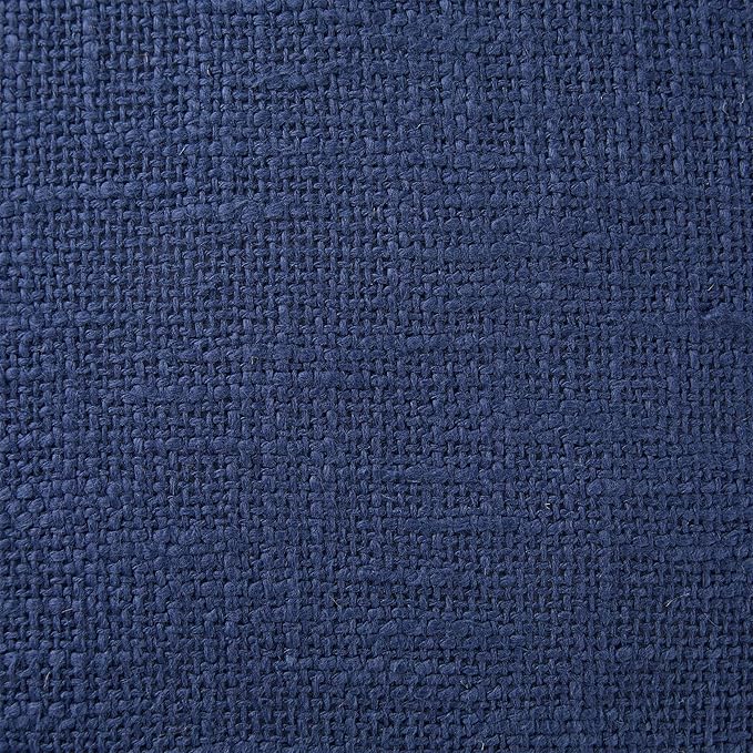 Indigo Ink Round Navy Blue Decorative Throw Pillow with Tassels - 20" x 20" | Cotton Throw Cushion for Couch, Chair, Bed | Cute Home Decor | Soft Plush Filling | Tufted Medallion Collection