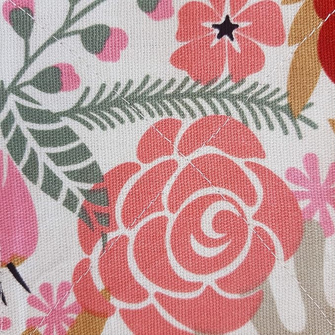 2 Layers Coasters Saucers Canvas Floral Botanical Fabric 4", 6 Pack - Sweet Exotic Flower