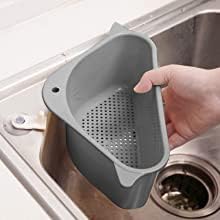 Kitchen Sink Drain Basket Storage Dish Rack Organizer Sink Shelf Soap Sponge Drain Rack Vegetables Fruit Drain Rack (MIN 2 Quantity, Grey)