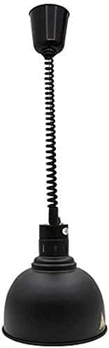 Food Heating Lamp Adjustable Food Heating Warmer Lamp Preservation Light Adjustable Pendant Light Fixture Retractable Food Warmer Light Barbecue Light(Black)